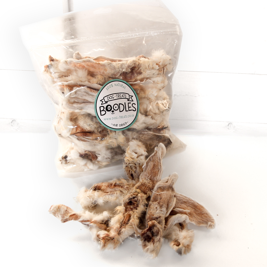 Natural Air Dried Rabbit Ear 250g With Fur Air Dried Dental Chews For   1080 Furrabbitears 