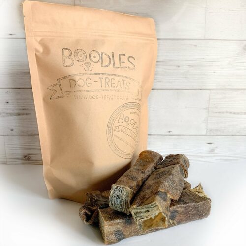 100% natural dog treats Wolf skin throw sticks taster pouch by boodles